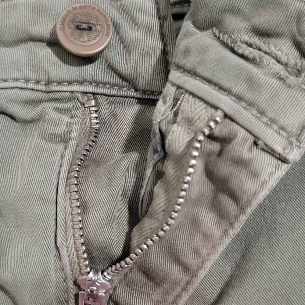 Chino By Anthropologie Women's Relaxed Chino Trouser Pant Size 28 Green Raceing - Picture 12 of 16